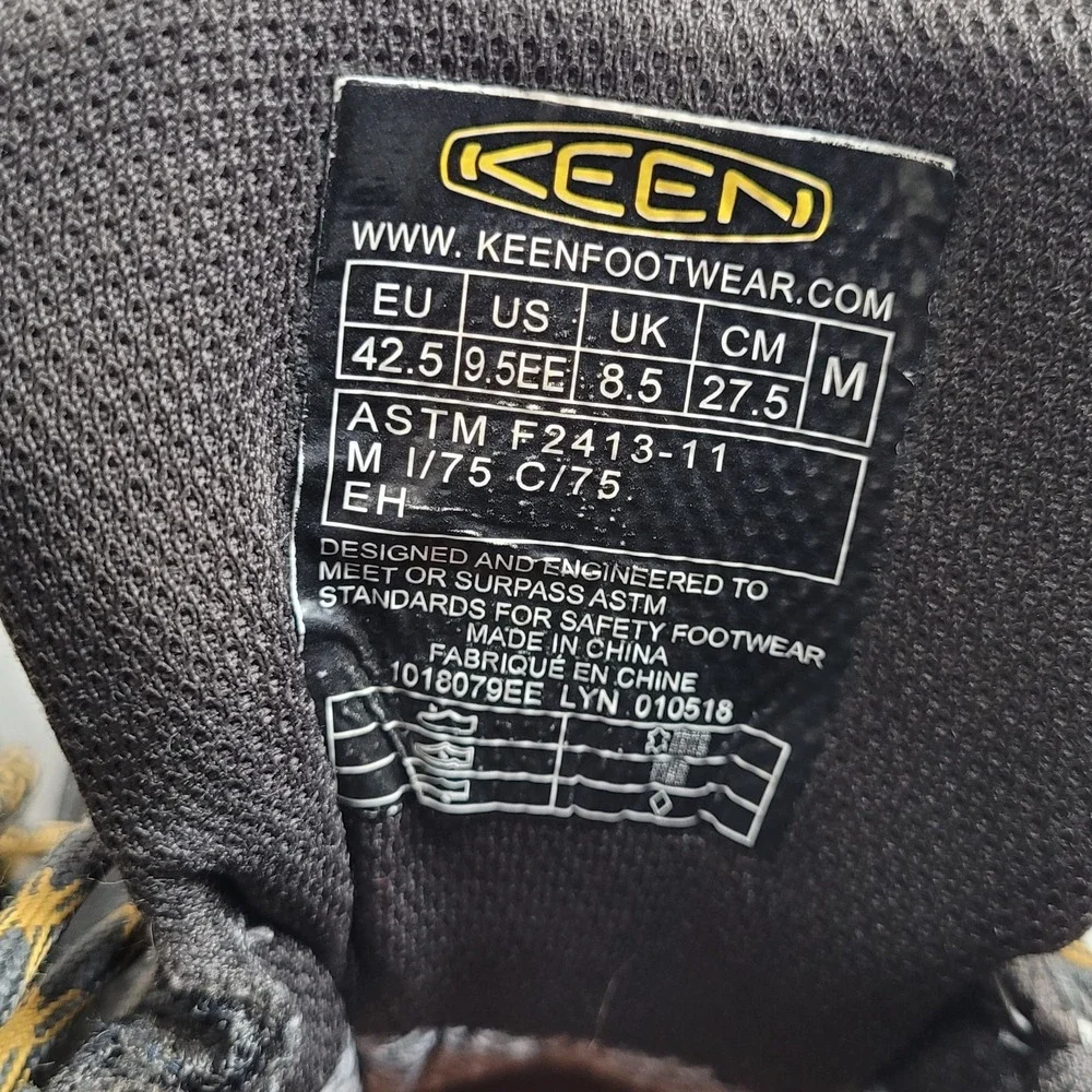 🥾Keen Work Boot Mens 9.5EE Leather Lansing Mid Waterproof Steel Toe EH Slip Res